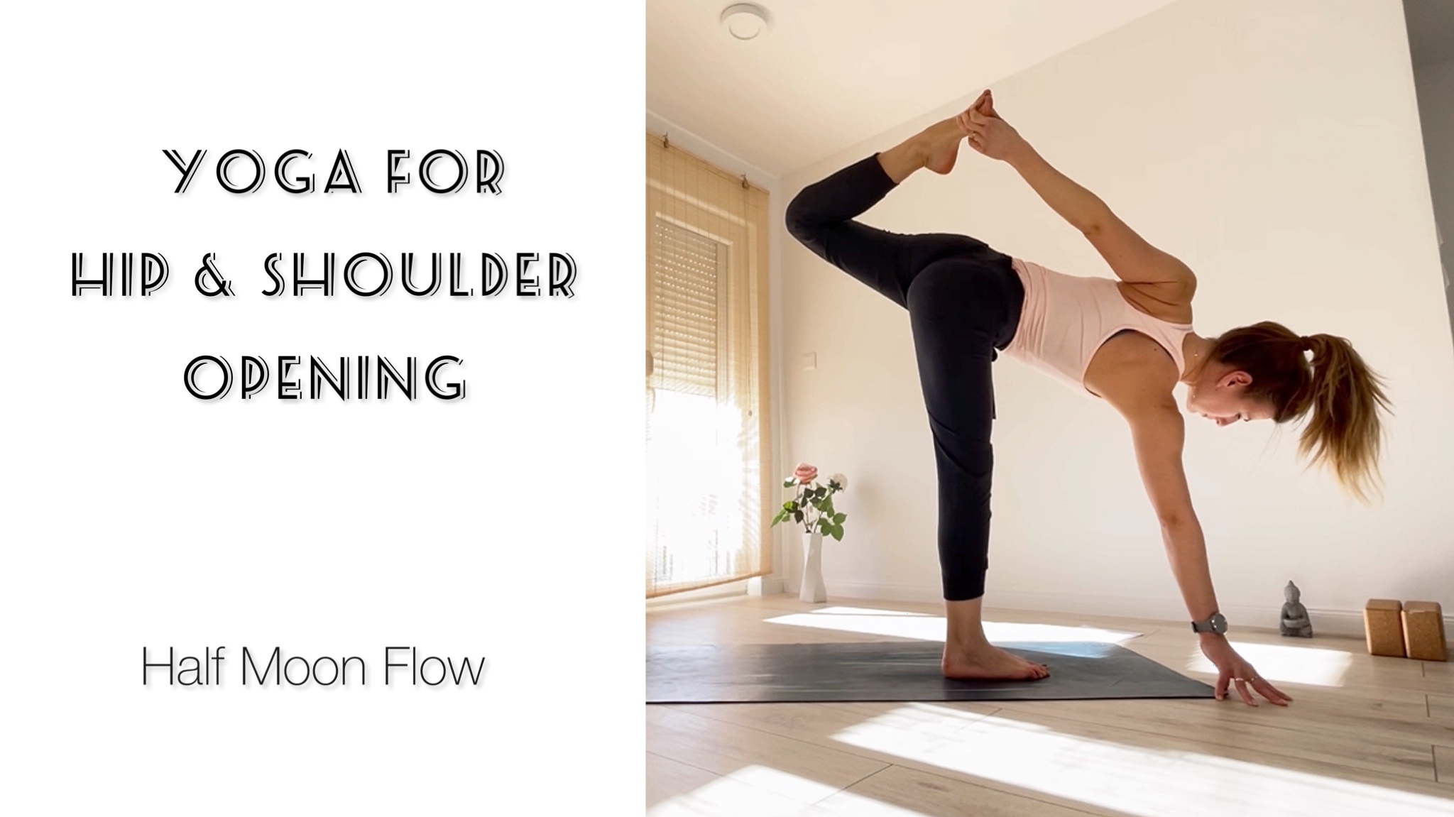 Pure Yoga Official Page - 【Tips from Pure Yoga Teacher Philippa】 Half Moon  Pose 1. Start in Warrior 2 Pose. Bring your back hand to your hip to help  stabilise your pelvis.